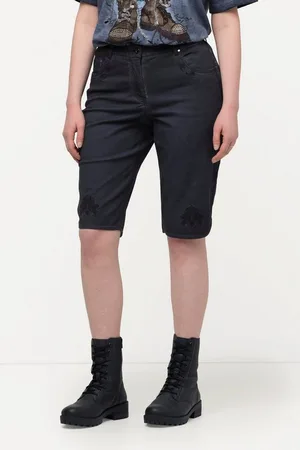 Ulla Popken Bermudas Trachten-Jeansbermuda Mandy Used-Look Stickerei - Verkäufer: Popken Fashion Group