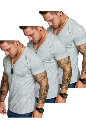 amaci T-Shirt 3. EUGENE Herren 3er-Pack T-Shirts (3er-Pack) Herren Basic Oversize T-Shirt mit V-Ausschnitt - Verkäufer:
