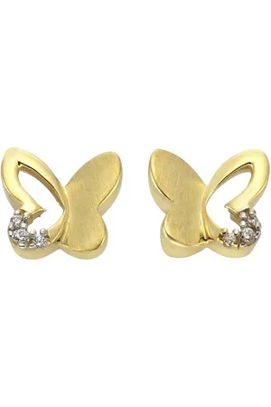 Zeeme Paar Ohrstecker 333 Gold zweifarbig Schmetterling