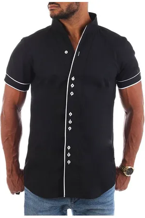 Carisma Kurzarmhemd Herren Hemd Basic einfarbig 9118 / 9119 Regular Kurzarm Stehkragenkragen Uni - Verkäufer: fresh-style