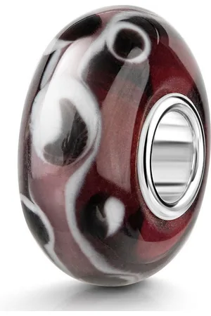 Materia Bead Glasperle Muster Punkte Abstrakt Rot Schwarz Weiß 536, Hülse aus 925 Sterling Silber - Verkäufer: Schmuck