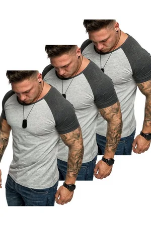 amaci T-Shirt 3. SALEM 3er-Pack T-Shirts (3er-Pack) Herren Basic Oversize Kontrast Raglan T-Shirt - Verkäufer: