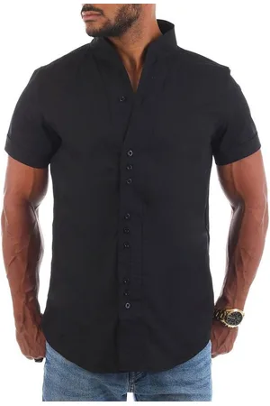 Carisma Kurzarmhemd Herren Hemd Basic einfarbig 9118 / 9119 Regular Kurzarm Stehkragenkragen Uni - Verkäufer: fresh-style