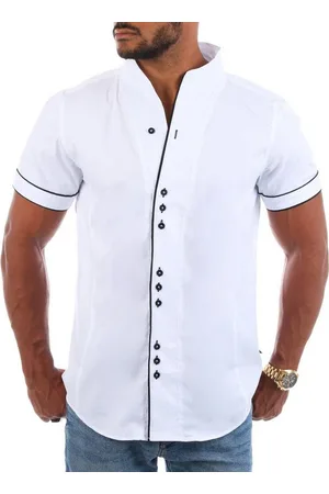Carisma Kurzarmhemd Herren Hemd Basic einfarbig 9118 / 9119 Regular Kurzarm Stehkragenkragen Uni - Verkäufer: fresh-style