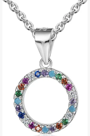 Firetti Kette mit Anhänger Schmuck Geschenk Silber 925 Halsschmuck Halskette Regenbogen, Made in Germany - mit Zirkonia (synth)