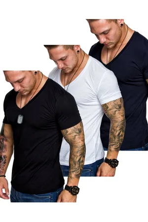 amaci T-Shirt 3. EUGENE Herren 3er-Pack T-Shirts (3er-Pack) Herren Basic Oversize T-Shirt mit V-Ausschnitt - Verkäufer: