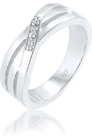 Elli DIAMONDS Verlobungsring Bandring Diamant Weiß Brillantschliff (0.015 ct) 925 Sterling Silber - Verkäufer: JULIE & GRACE GmbH