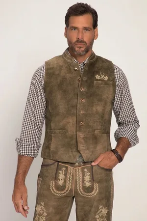 JP 1880 Steppweste Weste Ziegen Veloursleder Tracht Stehkragen - Verkäufer: Popken Fashion Group