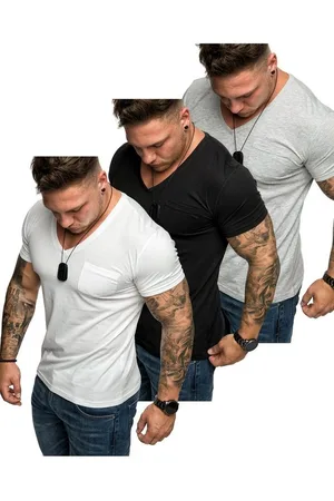 amaci T-Shirt 3. PATERSON Herren T-Shirts 3er-Pack (3er-Pack) Herren Basic Oversize T-Shirt mit V-Ausschnitt - Verkäufer: