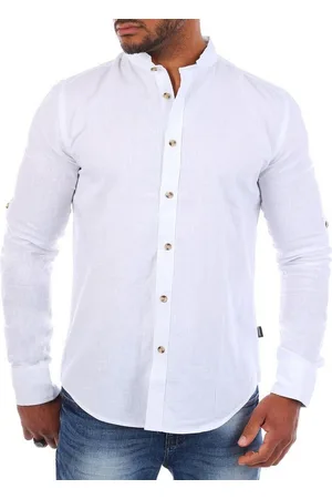Carisma Langarmhemd Herren Leinen Baumwoll Mix Hemd 8389 Regular Langarm Stehkragen Uni - Verkäufer: fresh-style