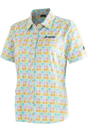 Maier Sports Outdoorbluse Kendra S/S W Damen Kurzarmbluse, pflegeleichte Karobluse