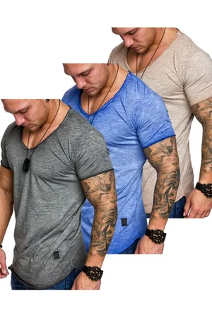 amaci T-Shirt 3. NYC Herren 3er-Pack T-Shirts (3er-Pack) Herren Basic Oversize T-Shirt mit V-Ausschnitt - Verkäufer: