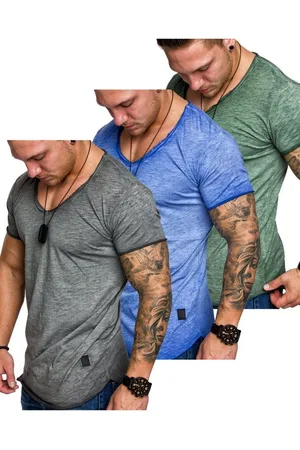 amaci T-Shirt 3. NYC Herren 3er-Pack T-Shirts (3er-Pack) Herren Basic Oversize T-Shirt mit V-Ausschnitt - Verkäufer: