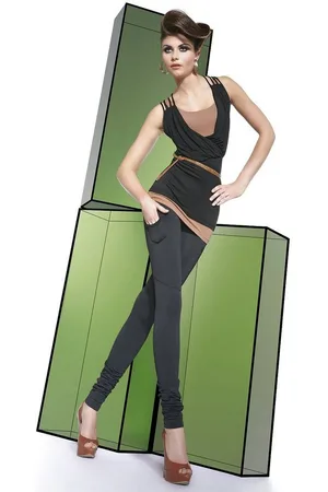 Basbleu Leggings Fashion Leggings Leggins Hose Stretch Elastisch 200den BONI Trikotage - Verkäufer: YESET Shop