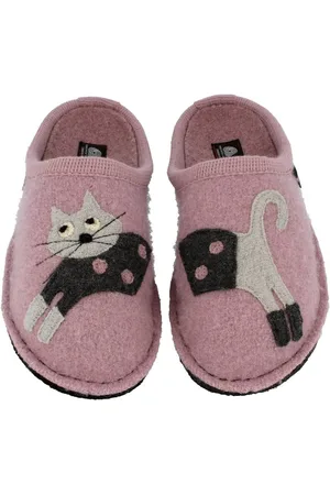 Haflinger Flair Cucho Pantoffeln gewalkter aus Wolle Katze Unisex Hausschuh - Verkäufer: Natural Slipper