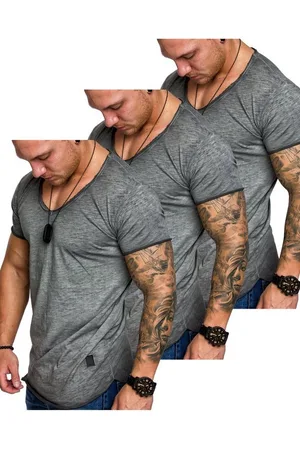 amaci T-Shirt 3. NYC Herren 3er-Pack T-Shirts (3er-Pack) Herren Basic Oversize T-Shirt mit V-Ausschnitt - Verkäufer: