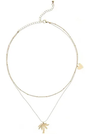 Lascana Kette mit Anhänger, mit Palmen Anhängern, mehrreihiges Kettenset, Halskette, Halsschmuck