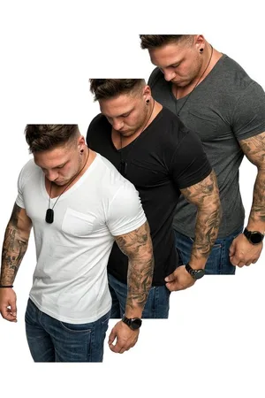 amaci T-Shirt 3. PATERSON Herren T-Shirts 3er-Pack (3er-Pack) Herren Basic Oversize T-Shirt mit V-Ausschnitt - Verkäufer: