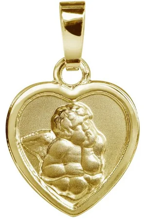 JEVELION Engelanhänger KETTENANHÄNGER Engel-Anhänger Silber vergoldet (Schutzengel, für Kinder - Mädchen), Schmuckanhänger - Made in Germany - Verkäufer: