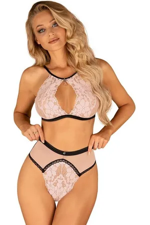 Obsessive Set: Bügelloser BH Lilines Dessous-Set: BH und High-Waist Slip mit Spitze - (2-tlg) Spite - Verkäufer: Sandritas