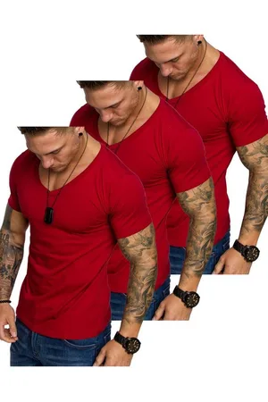 amaci T-Shirt 3. EUGENE Herren 3er-Pack T-Shirts (3er-Pack) Herren Basic Oversize T-Shirt mit V-Ausschnitt - Verkäufer: