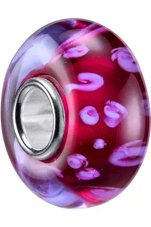 Materia Bead Glasperle Muster Punkte Tupfen Pink Rosa Charms Element 1635, Hülse aus 925 Sterling Silber - Verkäufer: Schmuck