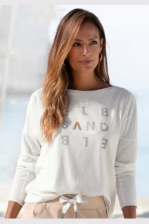 ELBSAND Longsleeve Ingiara mit Logodruck vorne, Langarmshirt, sportlich-casual