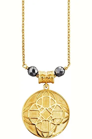 CAÏ Kette mit Anhänger 925/- Sterling Silber vergoldet Hämatit