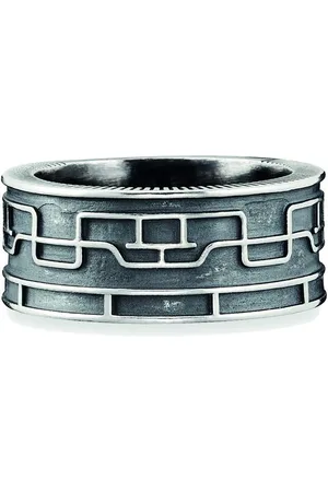 CAÏ Fingerring 925/- Sterling Silber oxidiert Linien Japan