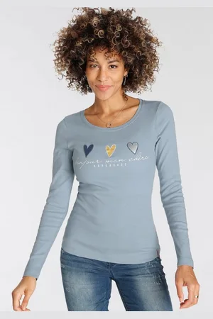 KangaROOS Longsleeve Langarm, sehr figurbetont und hüftbedeckend, mit Herzchen-Detail