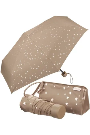 ESPRIT Taschenregenschirm Mini-Schirm im praktischen, kleinen Täschchen, zur Aufbewahrung des Schirms oder anderer Dinge - Verkäufer: RS-Versand