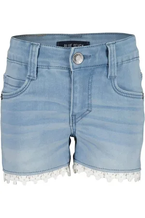 Blue Seven Bermudas Mädchen Jog Jeans Shorts mit weißer Spitze - Kurze Hose 5-Pocket-Stil - Verkäufer: tomBrook GmbH