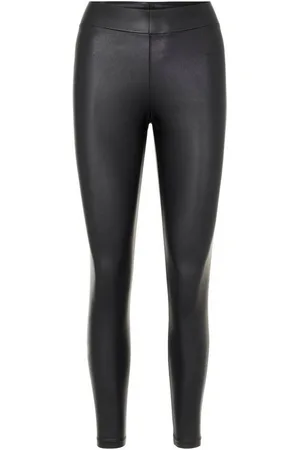Pieces® Leggings PCNEW SHINY HW LEGGINGS NOOS mit PU-Beschichtung