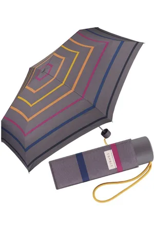 ESPRIT Taschenregenschirm kleiner, handlicher Schirm für Damen, stabil, leicht, mit jugendlichem Streifen-Muster - Verkäufer: RS-Versand