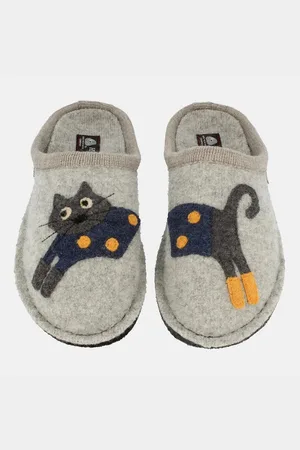 Haflinger Flair Cucho Pantoffeln gewalkter aus Wolle Katze Unisex Hausschuh - Verkäufer: Natural Slipper