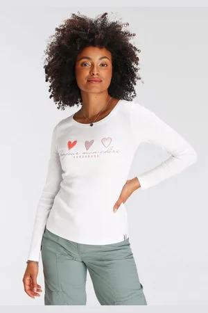 KangaROOS Longsleeve Langarm, sehr figurbetont und hüftbedeckend, mit Herzchen-Detail