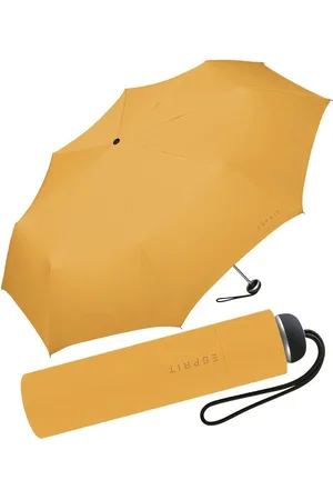 ESPRIT Taschenregenschirm leichter, handlicher Schirm für Damen, Begleiter in modischen Farben - butterscotch - Verkäufer: RS-Versand