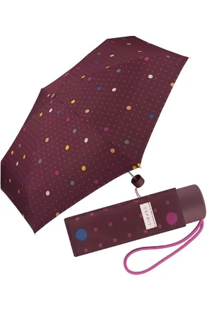 ESPRIT Taschenregenschirm kleiner, handlicher Schirm für Damen, stabil, leicht, mit jugendlichem Punkte-Muster - Verkäufer: RS-Versand