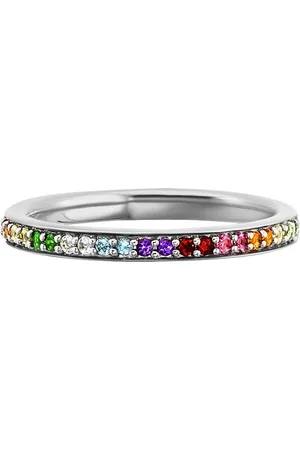 CAÏ Fingerring 925/- Sterling Silber rhodiniert Echtsteine