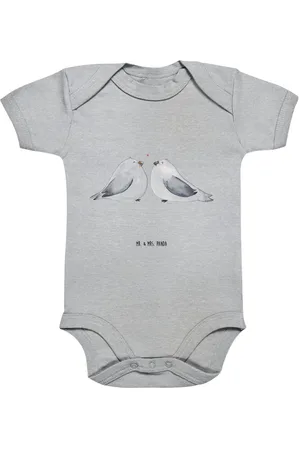 Mr. & Mrs. Panda Strampler Turteltauben Liebe 12. - 18. Monat - Heather Grey - Geschenk, Ehemann (1-tlg) Niedliche Designs - Verkäufer: