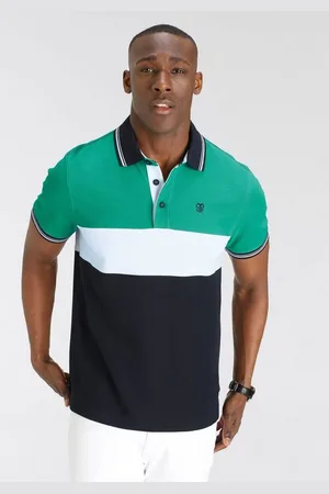 DELMAO Poloshirt Kurzarm, Regular Fit, mit Colorblocking-Design
