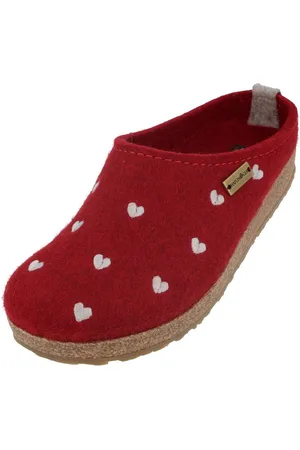 Haflinger Grizzly Cuoricino Filzclog aus reinem Wollfilz Unisex Herzmotiv Hausschuh - Verkäufer: Natural Slipper