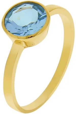 ELLEN K. Fingerring 375 Gold mit Blautopas (beh)