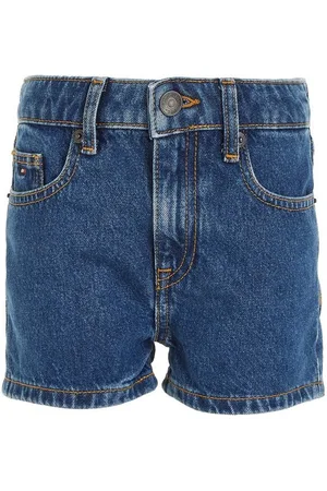 Tommy Hilfiger Shorts GIRLFRIEND MID BLUE SHORTS mit Tommy Hilfger Logo-Badge