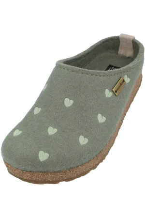 Haflinger Grizzly Cuoricino Filzclog aus reinem Wollfilz Unisex Herzmotiv Hausschuh - Verkäufer: Natural Slipper