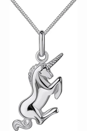JEVELION Kettenanhänger Einhorn Anhänger 925 Sterlingsilber - Made in Germany (Silberanhänger, für Kinder - Mädchen), Mit Panzerkette - Länge wählbar 36 - 70 cm. - Verkäufer:
