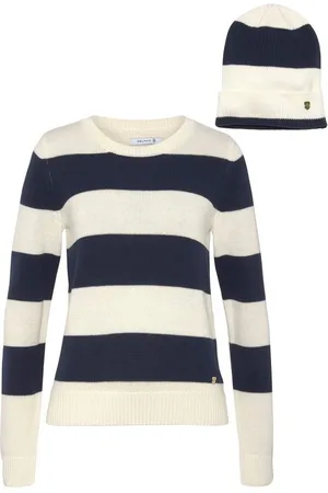 DELMAO Rundhalspullover (Set, 2-tlg., Pullover + Mütze) mit passender Mütze