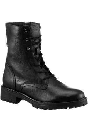 Geox D HOARA Schnürstiefelette, Blockabsatz, Schnürboots mit Innenreißverschluss