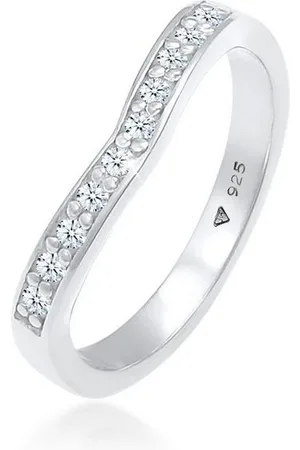 Elli DIAMONDS Diamantring Diamanten (0.15 ct) V-Form Verlobung 925 Silber
