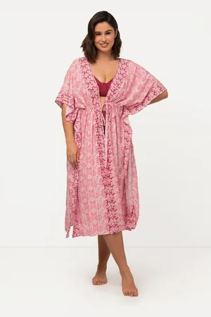 Ulla Popken Bademantel Kaftan Ornamente Bindeband Halbarm, Langform, Materialmix - Verkäufer: Popken Fashion Group